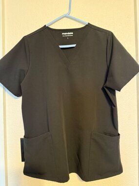 Large Black Mandala Scrub Top